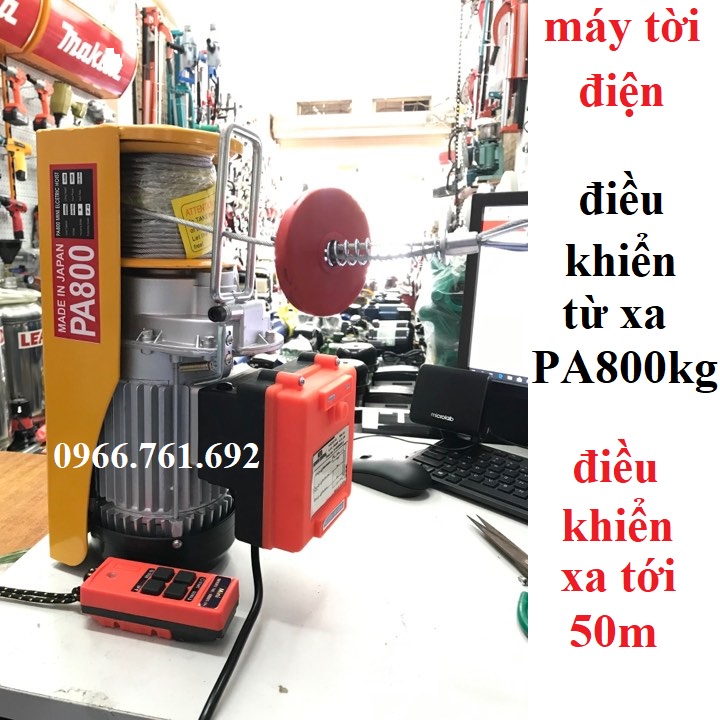 Máy tời điện lắp điều khiển từ xa