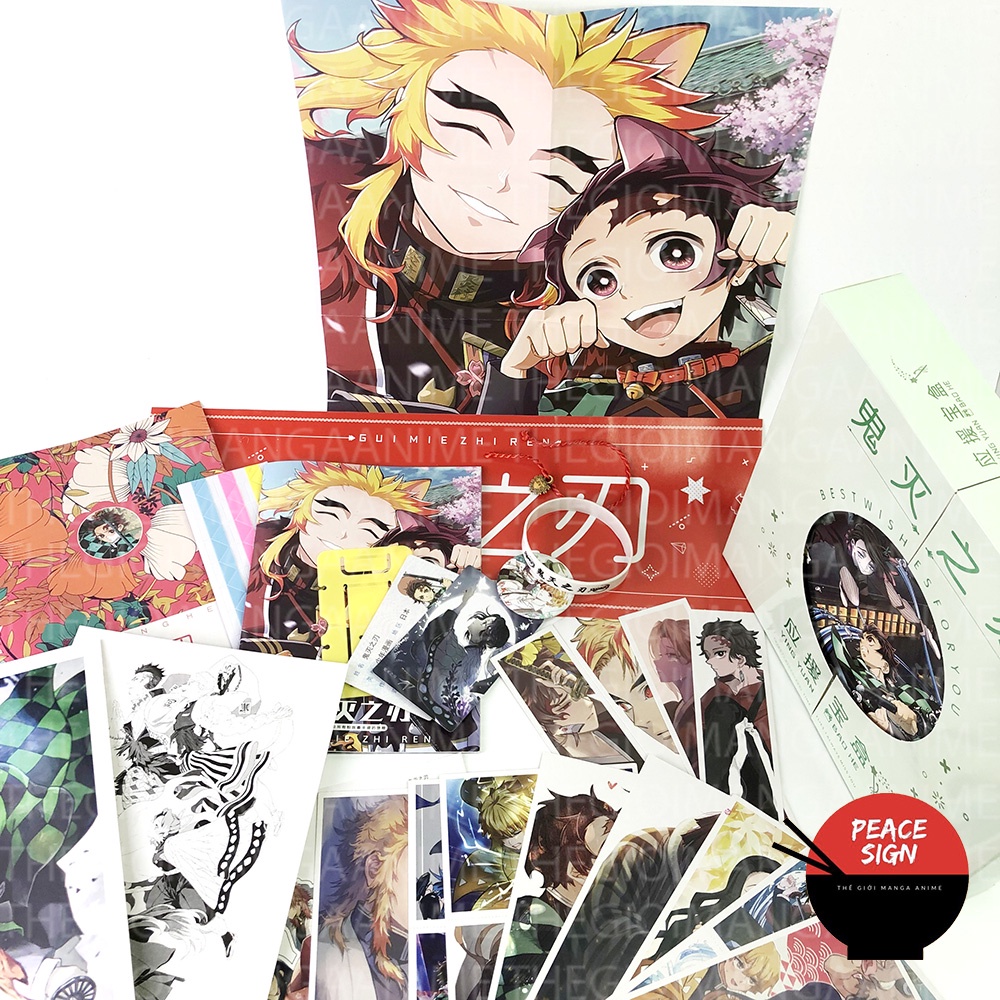( Viền tròn ) Hộp quà tặng KIMETSU NO YAIBA THANH GƯƠM DIỆT QUỶ anime game chibi dễ thương
