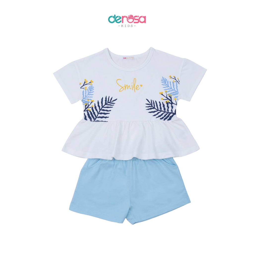 Bộ quần áo cho bé gái DEROSA KIDS chất liệu cotton | 3 - 8 tuổi | 014-018
