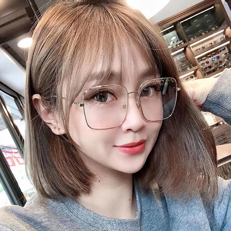 Mắt Kính Gọng Kim Loại Vuông Chống Ánh Sáng Xanh Thời Trang Cho Nữ