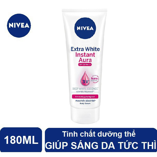 Tinh chất dưỡng thể dưỡng trắng NIVEA giúp sáng da tức thì &amp; chống nắng (180ml)