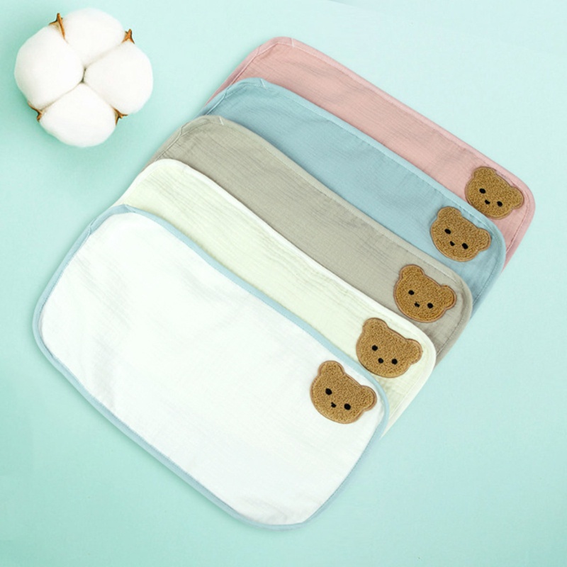 Khăn Tay Cotton Mềm Mại Thấm Hút Tốt In Họa Tiết Chú Gấu Đáng Yêu Cho Bé