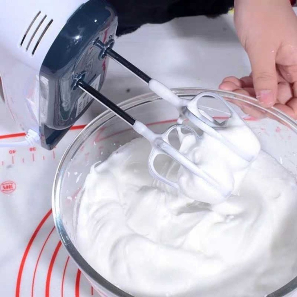 Máy đánh trứng cầm tay mini, máy đánh kem bơ 7 tốc độ tiện lợi