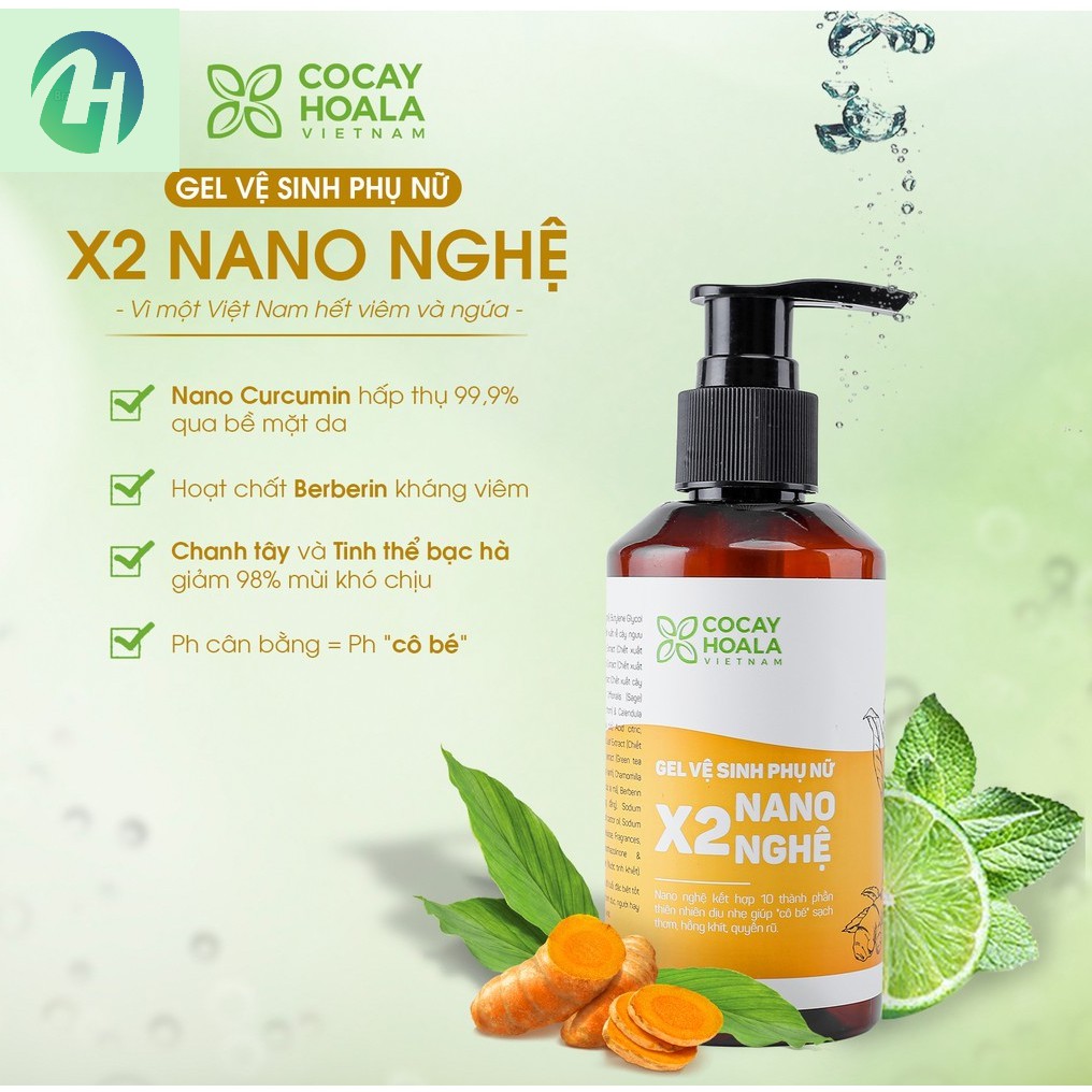 [COCAYHOALA] Dung Dịch Vệ Sinh Phụ Nữ X2 Nano Nghệ 150ml