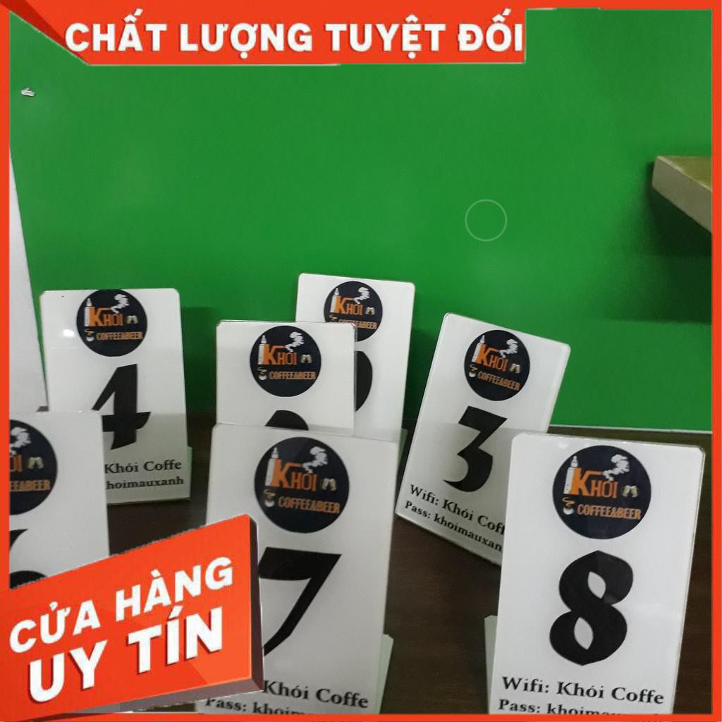 Thẻ Số Để Bàn Mica, Số thứ Tự Để Bàn Cafe In Logo Theo Yêu Cầu