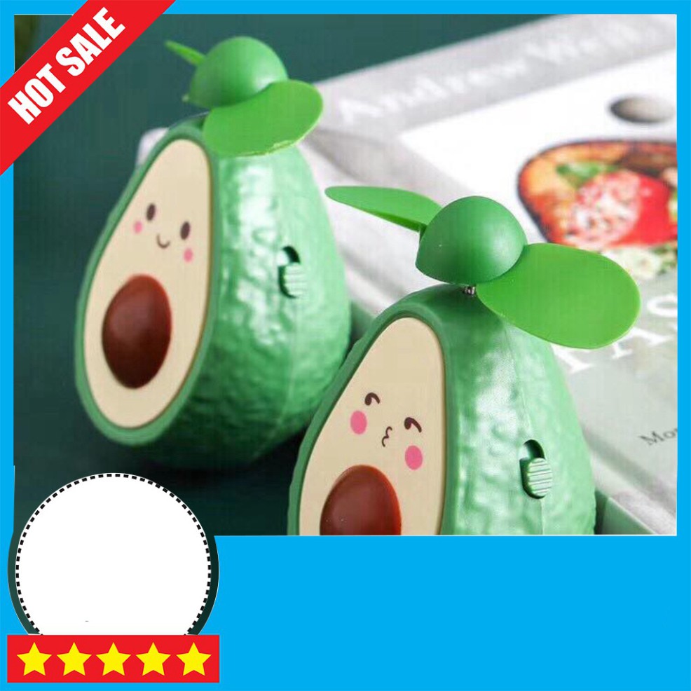 QUẠT tích điện mini cầm tay trái bơ kute( FREE SHIP)