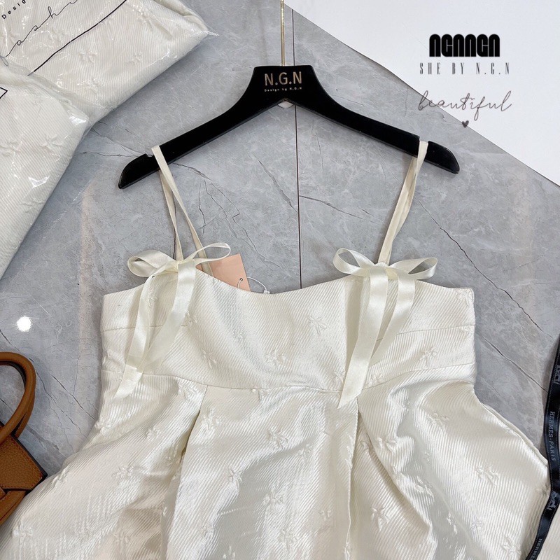 Váy babydoll - Đầm babydoll 2 dây chất gấm