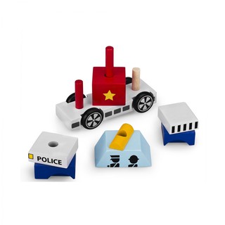 Lắp ráp xe cảnh sát đồ chơi gỗ Winwintoys