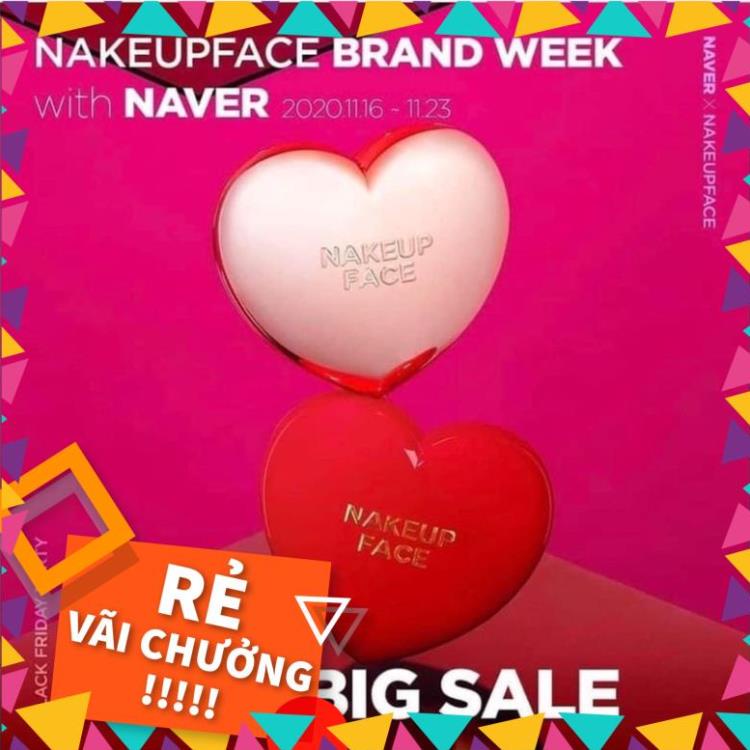 [Sale 50% Tặng 1 lõi] Phấn nước Nakeup Face Hàn Quốc che phủ tuyệt đối, hộp trái tim siêu đẹp, chống nắng SPF 50+++