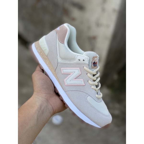 Giày thể thao nữ New balence574 hồng nâu nhạt