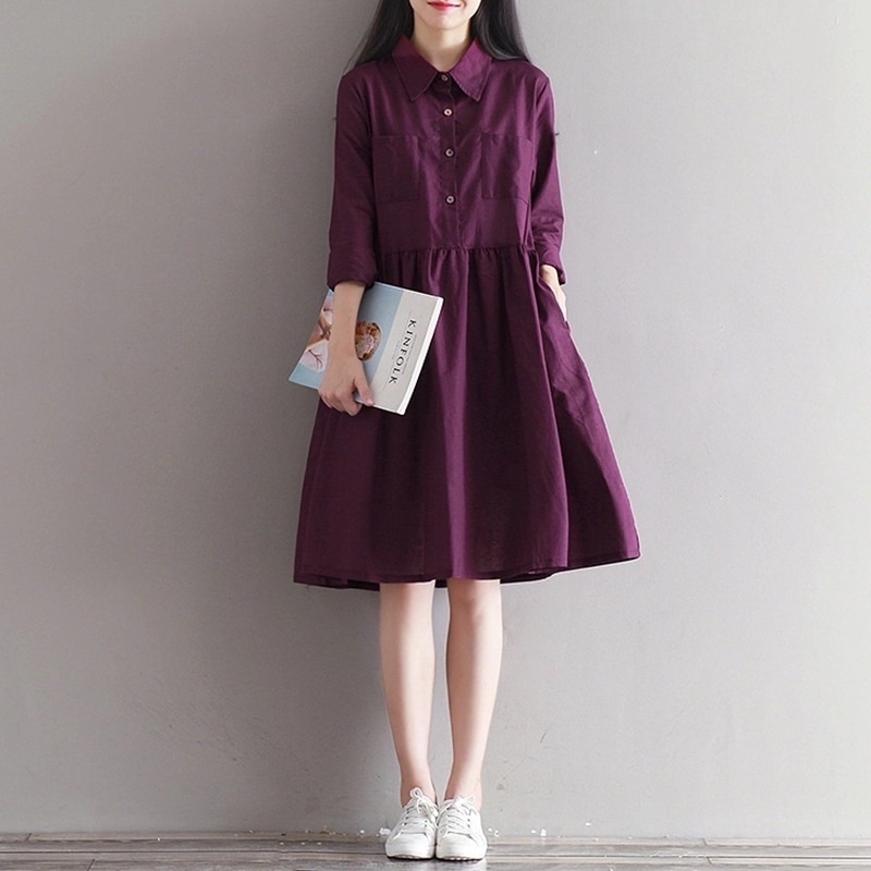 ĐẦM BABYDOLL TÍM SƠ MI