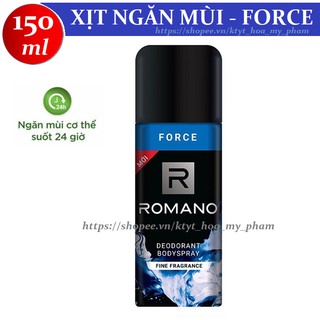 Romano - Xịt khử mùi toàn thân hương nước hoa Force 150 ml