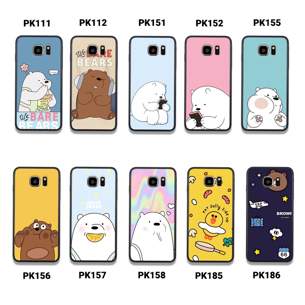 [Freeship từ 50k] ỐP LƯNG SAMSUNG S6 - S6 EDGE - S7 - S7 EDGE IN HÌNH GẤU WE BARE BEARS