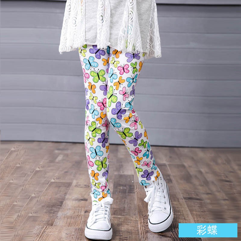 Quần Legging Cotton In Họa Tiết Hoa Xinh Xắn Cho Bé Gái Từ 2-14 Tuổi