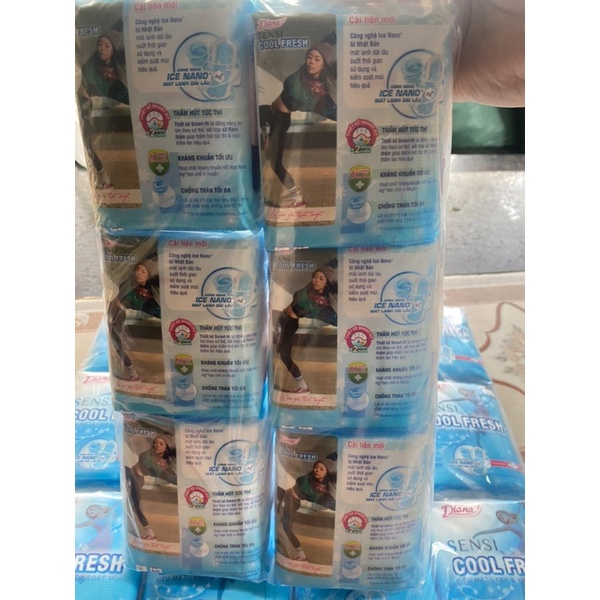 6 gói Băng vệ sinh Diana Sensi Cool Fresh siêu 8m/ 1 gói