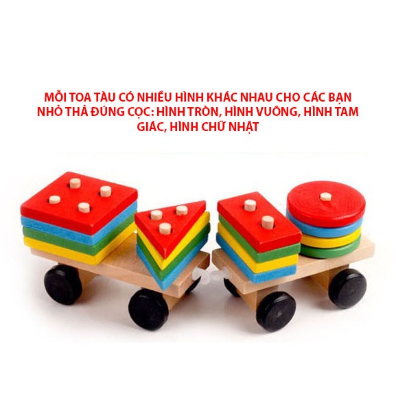 Đồ Chơi Giáo Dục Đoàn Tàu Gỗ Thả Hình Khối Nhiều Màu Sắc - Đồ Chơi Gỗ Thông Minh Cho Bé VINATOYS