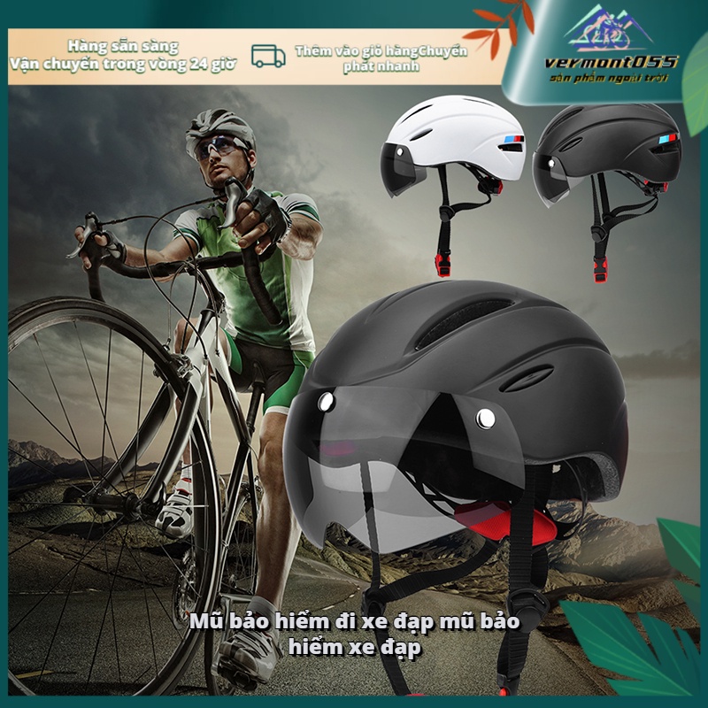 Có thể bán buôn Mũ bảo hiểm xe đạp leo núi có gắn kính che mặt cho các môn thể thao ngoài trời Vermont055 Hàng giao ngay