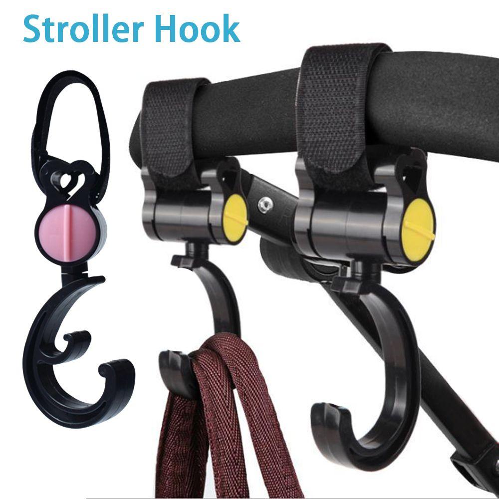 SUSANS Bộ 2 Móc Treo Đồ Xoay 360 Độ Gắn Xe Đẩy Em Bé Tiện Dụng