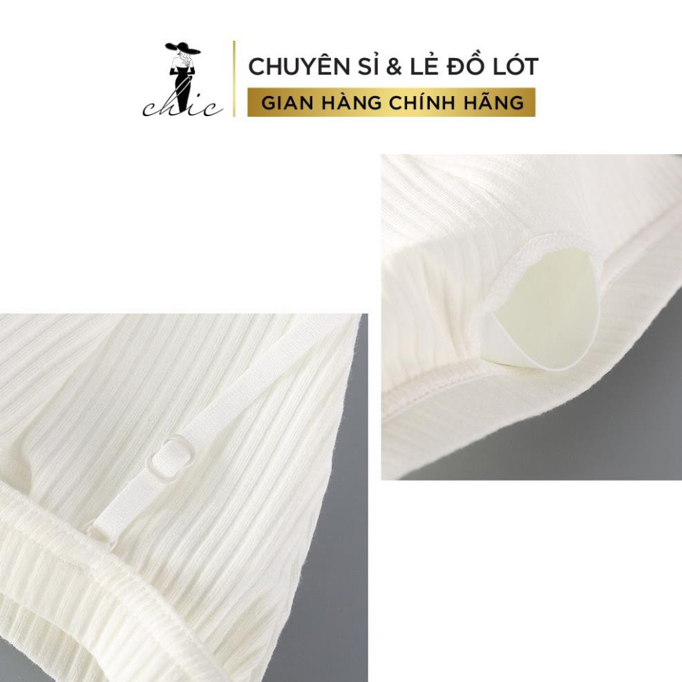 Áo Bra CBT2BRA07 Bra CHIC Chất Thun Cotton Gân Không Gọng Cài Sau Hot Hit Hàng Chất Bao Đẹp (Freesize 45-65kg)