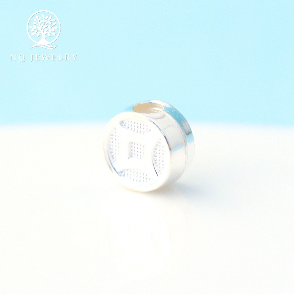 Charm bạc đồng tiền xỏ ngang - NQ Jewelry
