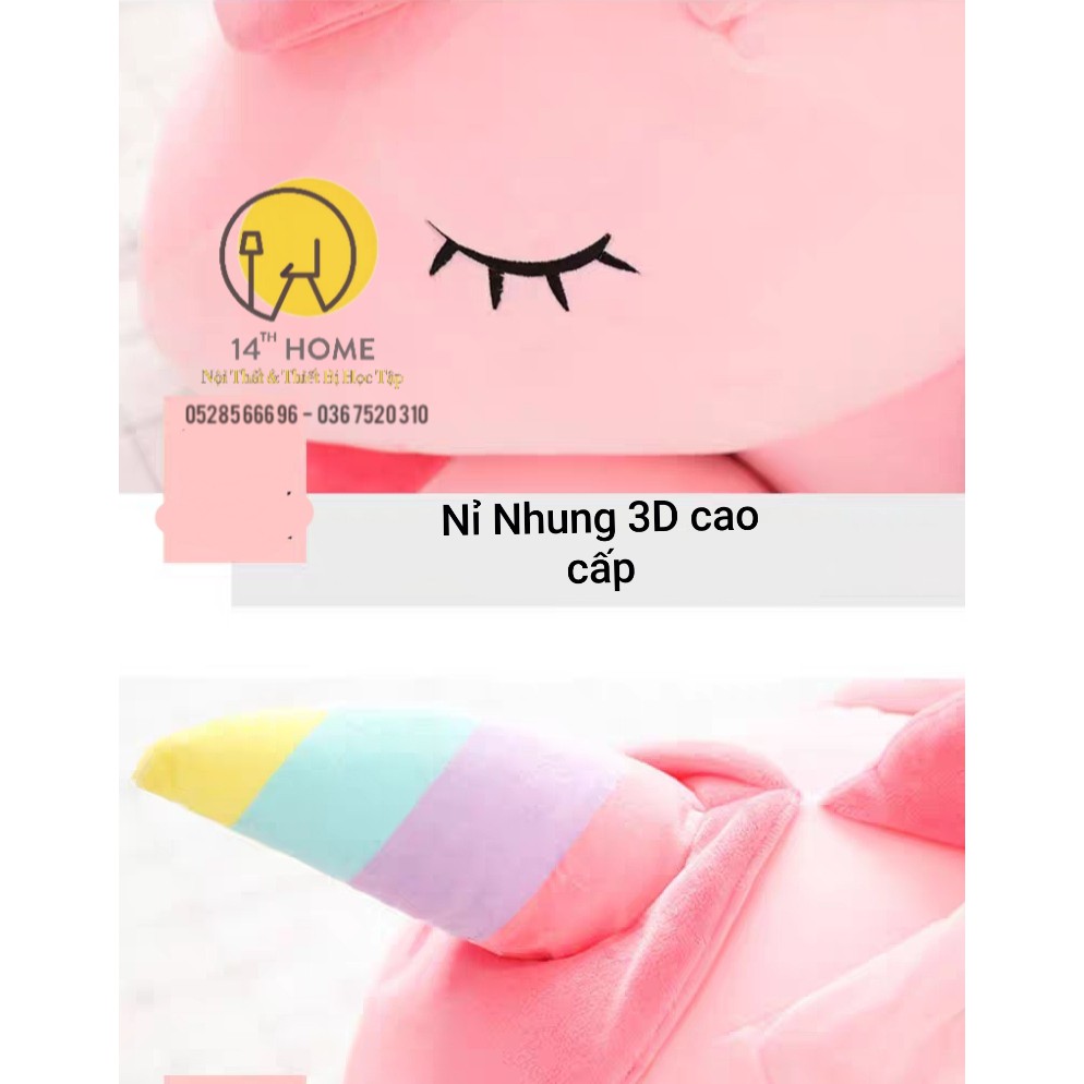 GẤU BÔNG GỐI ÔM Hình Ngựa Pony Hồng Dễ Thương -Nỉ nhung cao cấp hút chân không