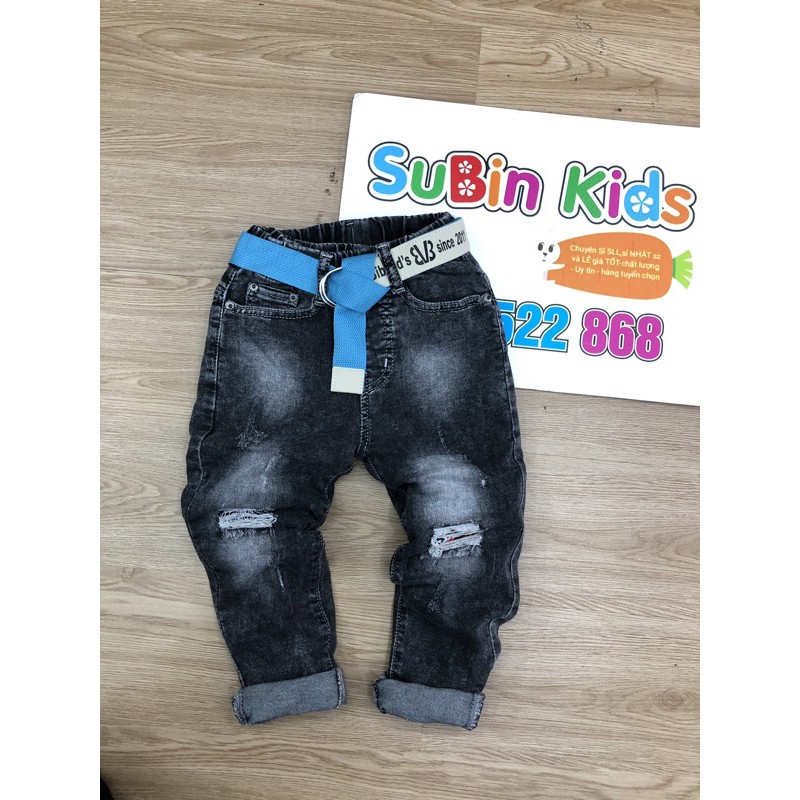 (ảnh thật) Quần bò bé trai SB5019 cho bé 15-28kg quần jeans cho bé khói rách chất chơi (hàng có sẵn)