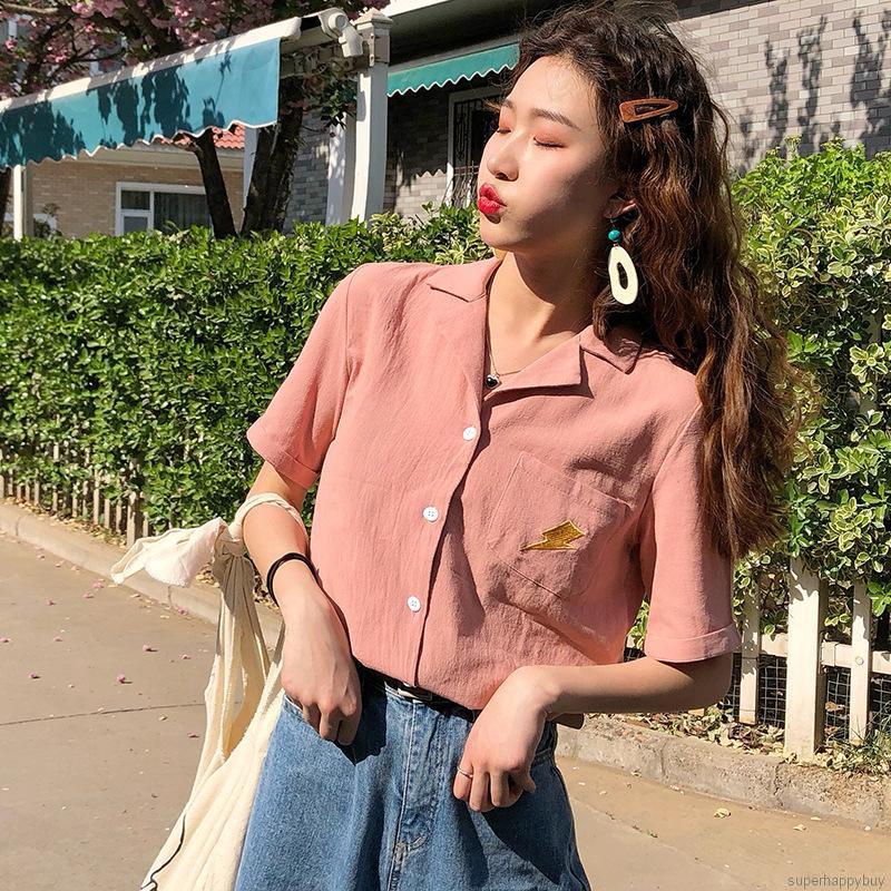 Áo Thun Polo Ngắn Tay Thêu Họa Tiết Phong Cách Hàn Quốc Cho Nữ | BigBuy360 - bigbuy360.vn