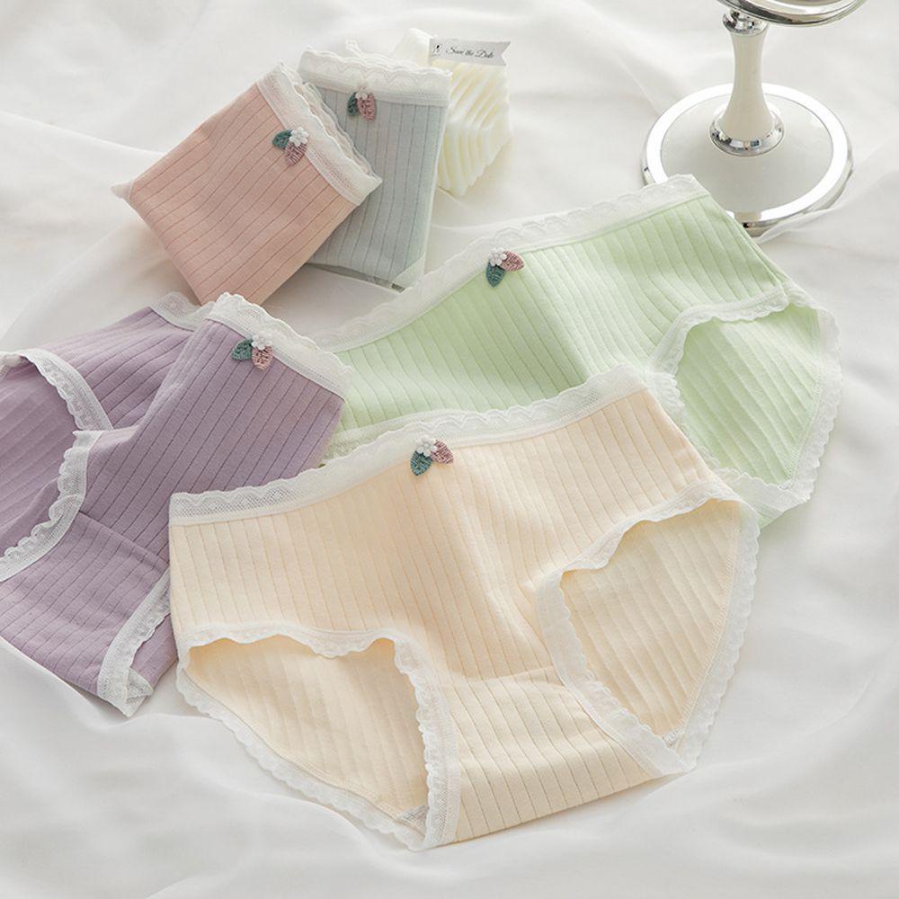 OCEANMAP Quần Lót Cotton Màu Sắc Xinh Xắn Thoải Mái Cho Nữ