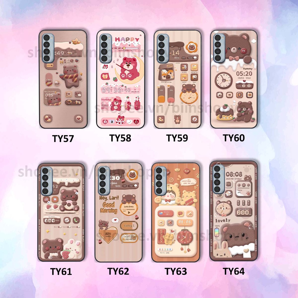 Ốp Oppo Reno4 / Reno4 Pro / Reno 4 in 3D icon gấu nổi siêu xinh, siêu đáng yêu, cá tính phong cách