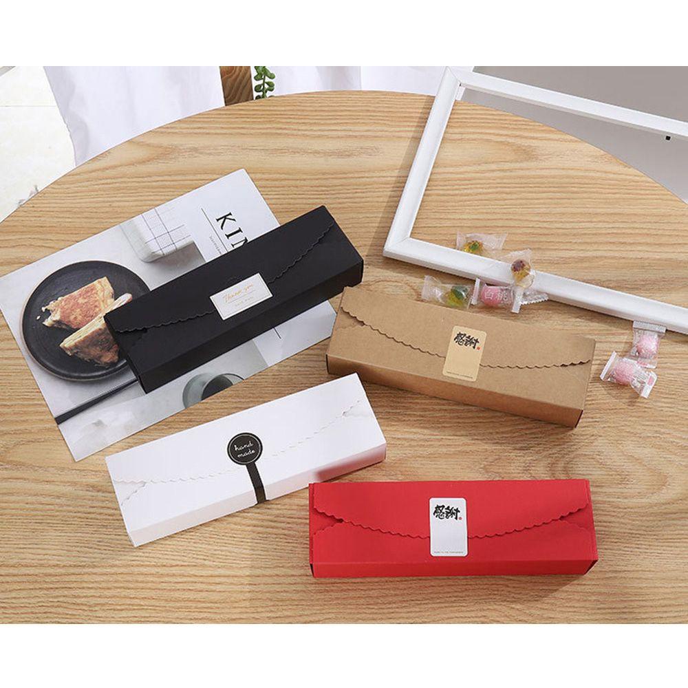 Bộ 10 Miếng Dán Trang Trí Hộp Bánh Cupcake Bằng Giấy Kraft Viền Ren Dài Ốp