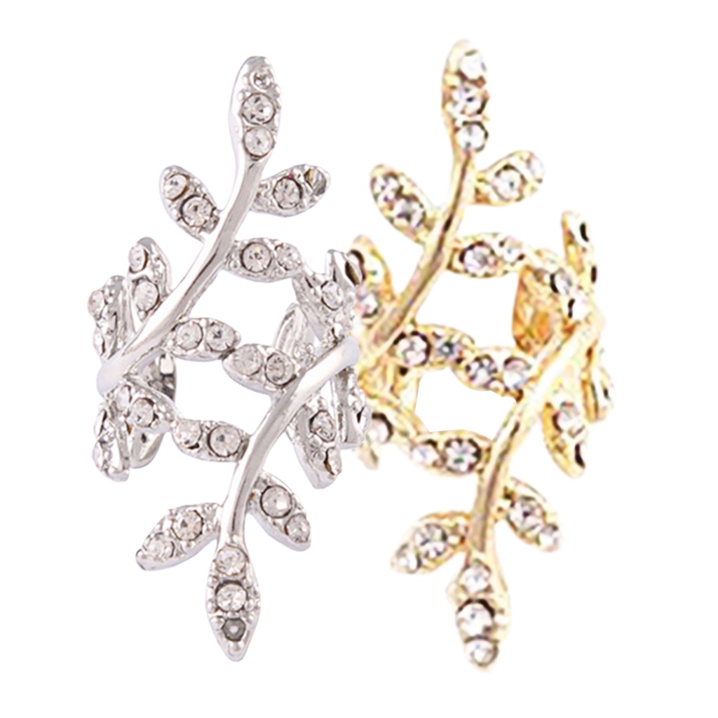 Khuyên vành tai đơn thiết kế hình lá cây lạ mắt cá tính sang trọng dành cho nữ