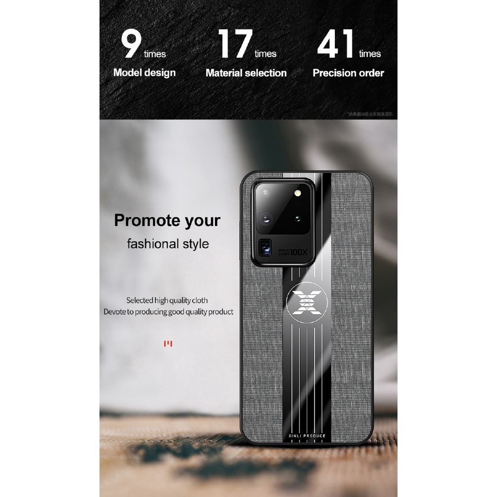 Ốp điện thoại dẻo phủ vải siêu mỏng kèm nhẫn đỡ cho SAMSUNG GALAXY S20 ULTRA S20+ NOTE 10 LITE NOTE 20 9 8