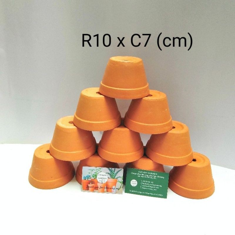 [RẺ VÔ ĐỊCH] COMBO 10 Chậu Đất Nung Lùn 10 x7 cm