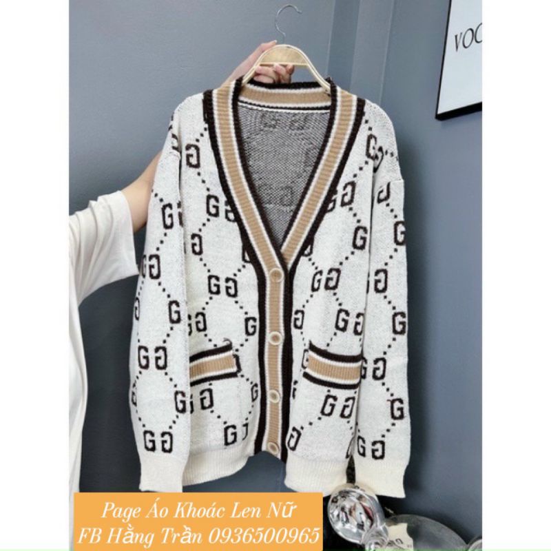 Mã giảm giá hàng có sẵn áo khoác cardigan cổ tim from rộng.