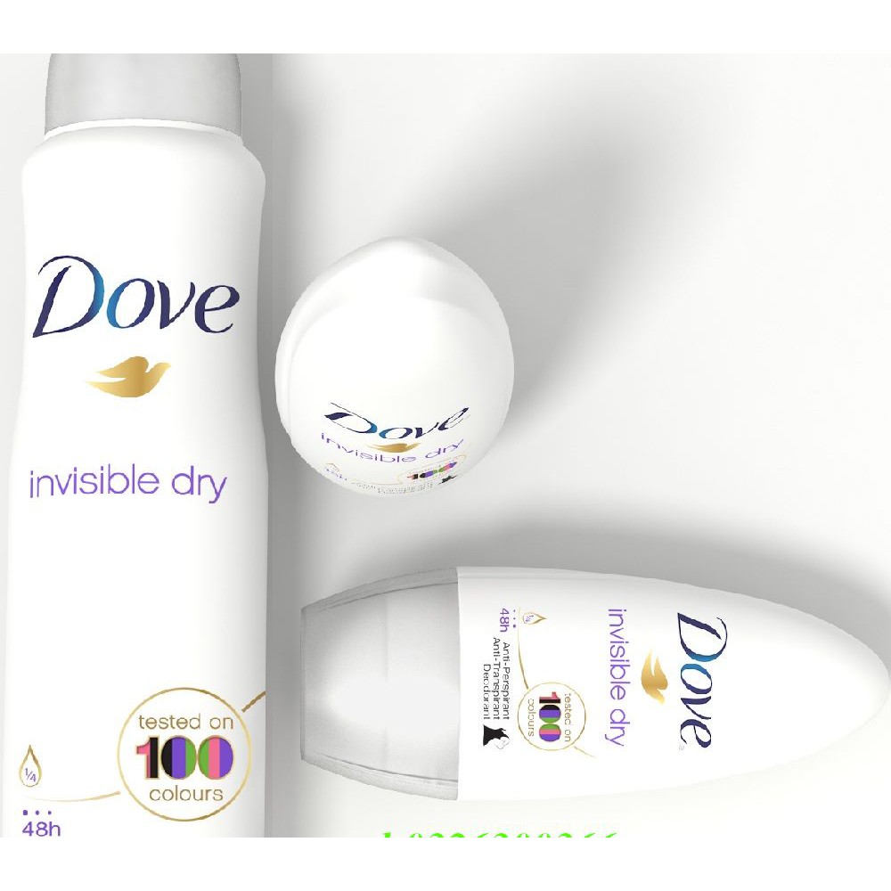 Xịt Khử Mùi Nữ Dove 150ml Invisible Dry,  Chính Hãng.