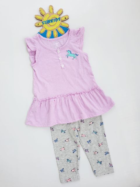 Set bé gái Carter ngựa tím hồng vnxk