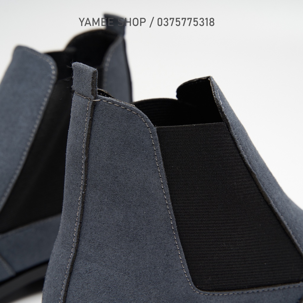 Giày chelsea boots da lộn, cổ chun, đế khâu chắc chắn- mã CBDLB