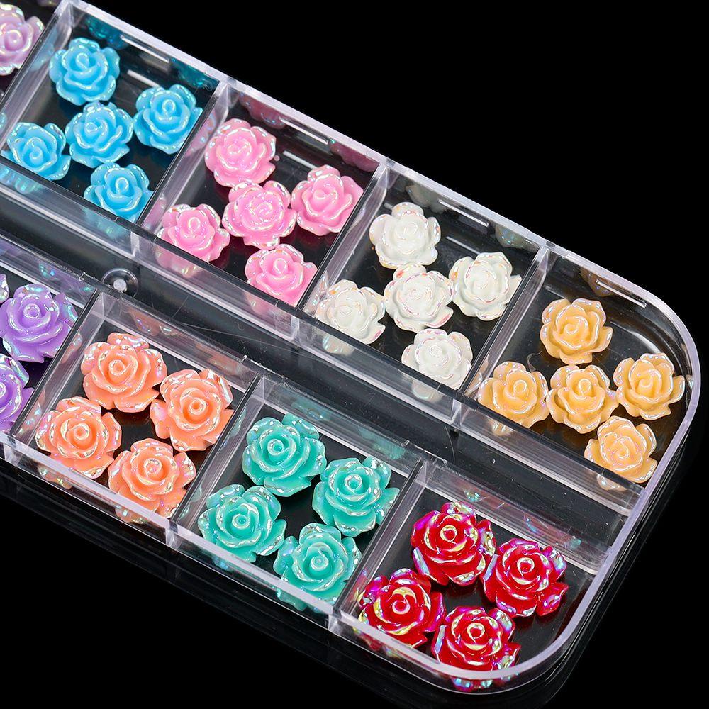 Phụ Kiện Trang Trí Móng Tay Hình Hoa Hồng 3D Phong Cách Nhật Bản Độc Đáo DIY
