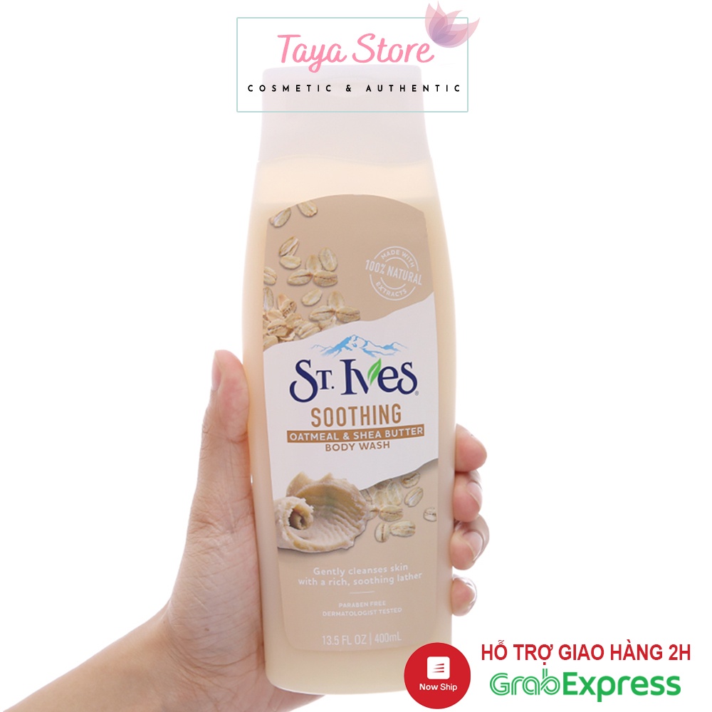 Sữa tắm dưỡng ẩm Chiết Xuất Yến Mạch Và Bơ St. Ives Oatmeal &amp; Shea Butter Soothing Body Wash 400ml Mỹ