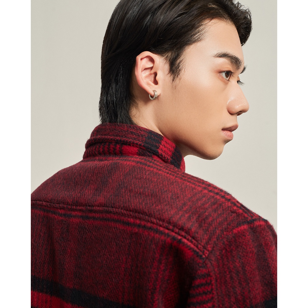 Áo sơ mi flannel nam mềm mịn Highway  Hudson kẻ đỏ