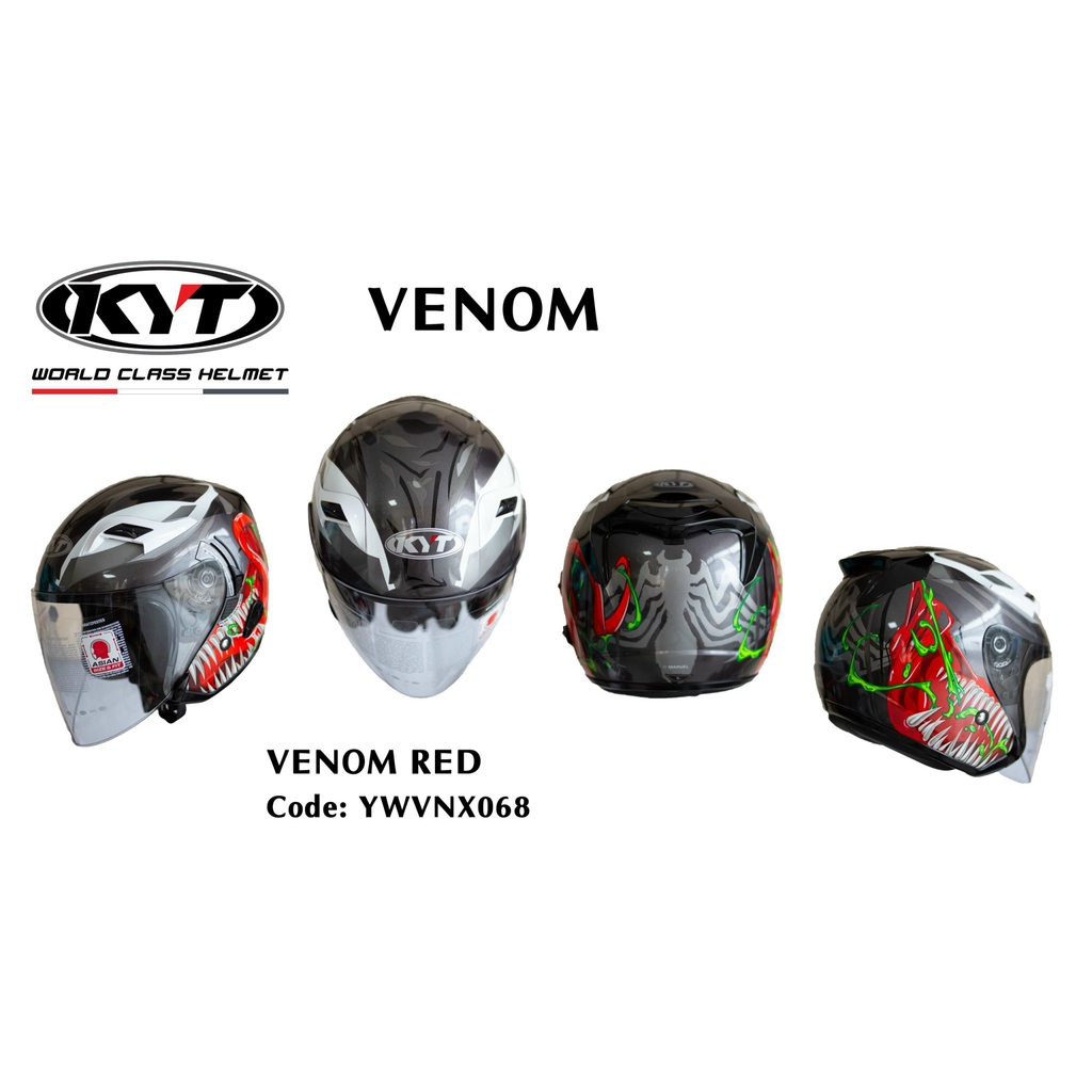 NÓN BẢO HIỂM KYT 3/4 VENOM CHÍNH HÃNG