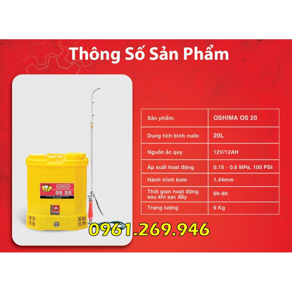 Bình xịt điện phun khử trùng Oshima OS20