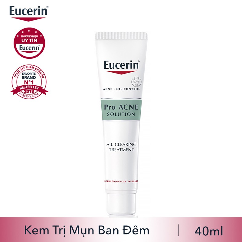 Eucerin Pro Acne - Oil Control ProACNE Solution A.I. Clearing Treatment: Tinh Chất Giảm Mụn Ban Đêm (40 ml)