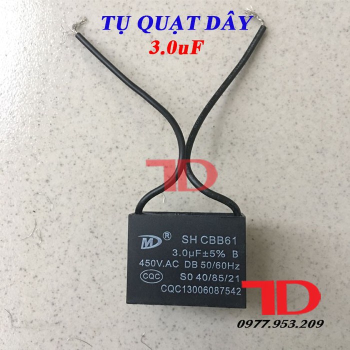 Tụ quạt dây các loại 1.2uf, 2.5uf, 3uf, 3.5uf, 4uf, 6uf ; CAPA quạt