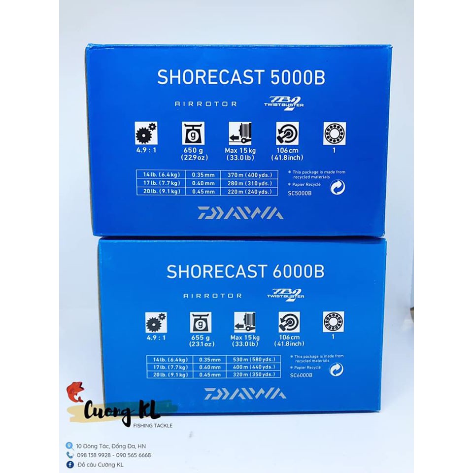 Máy câu cá Daiwa Shorecast các cỡ