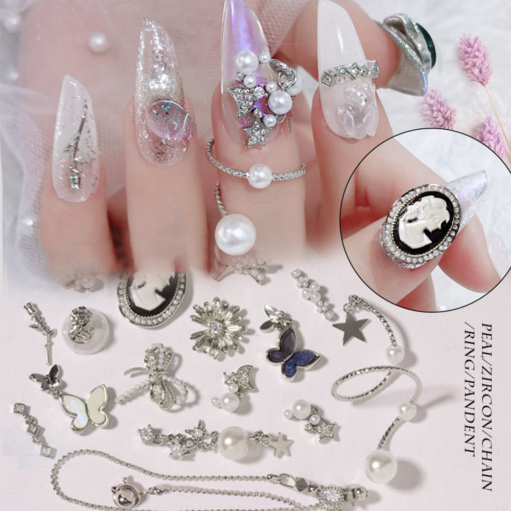 Phụ Kiện Trang Trí Móng Tay Làm Móng Nghệ Thuật Hình Bướm Đính Đá Zircon 3D Xinh Xắn