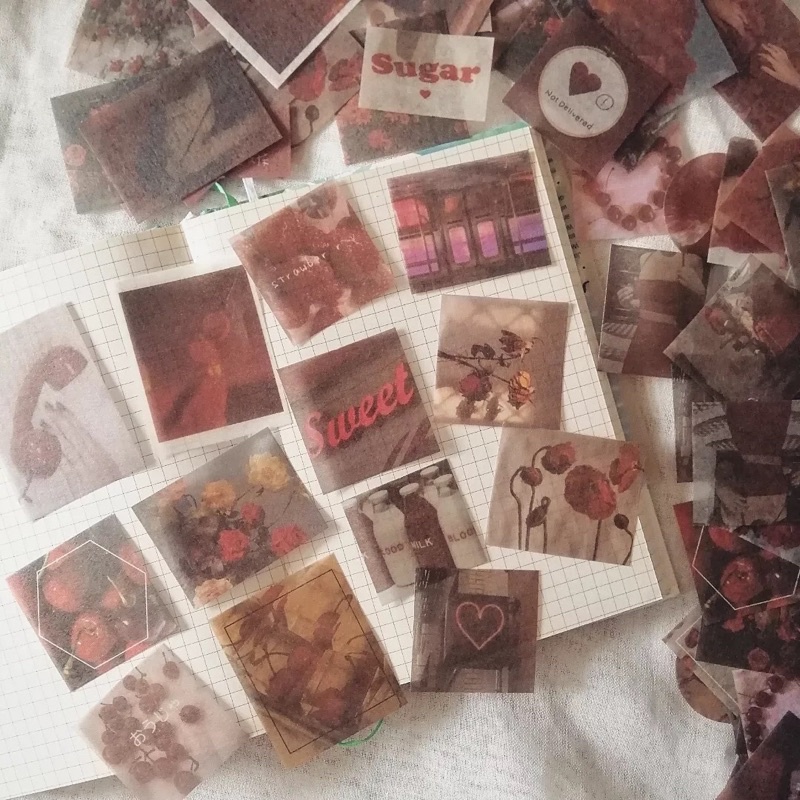 Set 20 sticker phong cách sống và aesthetic life style nhiều tông màu dùng trang trí bullet journal - ginandtonic