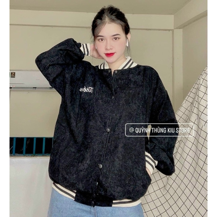 Áo khoác bomber bigsize ✔️GIÁ HUỶ DIỆT✔️ from rộng chất nhung gan bao chuẩn hình mẫu