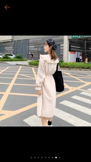 Đầm tiểu thư vintage màu kem