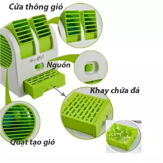 [Mã ELHA22 giảm 5% đơn 300K] [SALE 10%] Quạt nước đá, máy phun sương 2 cửa mini